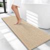 imageOLANLY Thick Bathroom Rugs 30x20 Extra Soft Absorbent Chenille Bath Rugs Rubber Backing Machine Wash Dry Bath Mats for Bathroom Floor Tub and Shower Home Decor Accessories GreyBeige