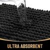 imageOLANLY Thick Bathroom Rugs 30x20 Extra Soft Absorbent Chenille Bath Rugs Rubber Backing Machine Wash Dry Bath Mats for Bathroom Floor Tub and Shower Home Decor Accessories GreyBlack