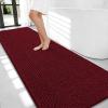 imageOLANLY Thick Bathroom Rugs 30x20 Extra Soft Absorbent Chenille Bath Rugs Rubber Backing Machine Wash Dry Bath Mats for Bathroom Floor Tub and Shower Home Decor Accessories GreyBurgundy