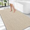 imageOLANLY Thick Bathroom Rugs 30x20 Extra Soft Absorbent Chenille Bath Rugs Rubber Backing Machine Wash Dry Bath Mats for Bathroom Floor Tub and Shower Home Decor Accessories GreySand
