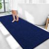 imageOLANLY Thick Bathroom Rugs 30x20 Extra Soft Absorbent Chenille Bath Rugs Rubber Backing Machine Wash Dry Bath Mats for Bathroom Floor Tub and Shower Home Decor Accessories GreyNavy