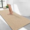 imageOLANLY Thick Bathroom Rugs 30x20 Extra Soft Absorbent Chenille Bath Rugs Rubber Backing Machine Wash Dry Bath Mats for Bathroom Floor Tub and Shower Home Decor Accessories GreyBeige