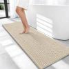 imageOLANLY Thick Bathroom Rugs 30x20 Extra Soft Absorbent Chenille Bath Rugs Rubber Backing Machine Wash Dry Bath Mats for Bathroom Floor Tub and Shower Home Decor Accessories GreySand