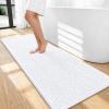imageOLANLY Thick Bathroom Rugs 30x20 Extra Soft Absorbent Chenille Bath Rugs Rubber Backing Machine Wash Dry Bath Mats for Bathroom Floor Tub and Shower Home Decor Accessories GreyWhite