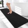 imageOLANLY Thick Bathroom Rugs 30x20 Extra Soft Absorbent Chenille Bath Rugs Rubber Backing Machine Wash Dry Bath Mats for Bathroom Floor Tub and Shower Home Decor Accessories GreyBlack