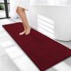 imageOLANLY Thick Bathroom Rugs 30x20 Extra Soft Absorbent Chenille Bath Rugs Rubber Backing Machine Wash Dry Bath Mats for Bathroom Floor Tub and Shower Home Decor Accessories GreyBurgundy