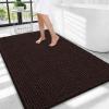 imageOLANLY Thick Bathroom Rugs 30x20 Extra Soft Absorbent Chenille Bath Rugs Rubber Backing Machine Wash Dry Bath Mats for Bathroom Floor Tub and Shower Home Decor Accessories GreyBrown