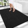 imageOLANLY Thick Bathroom Rugs 30x20 Extra Soft Absorbent Chenille Bath Rugs Rubber Backing Machine Wash Dry Bath Mats for Bathroom Floor Tub and Shower Home Decor Accessories GreyBlack