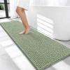 imageOLANLY Thick Bathroom Rugs 30x20 Extra Soft Absorbent Chenille Bath Rugs Rubber Backing Machine Wash Dry Bath Mats for Bathroom Floor Tub and Shower Home Decor Accessories GreySage Green