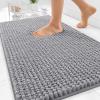 imageOLANLY Thick Bathroom Rugs 30x20 Extra Soft Absorbent Chenille Bath Rugs Rubber Backing Machine Wash Dry Bath Mats for Bathroom Floor Tub and Shower Home Decor Accessories GreyGrey
