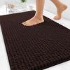 imageOLANLY Thick Bathroom Rugs 30x20 Extra Soft Absorbent Chenille Bath Rugs Rubber Backing Machine Wash Dry Bath Mats for Bathroom Floor Tub and Shower Home Decor Accessories GreyBrown