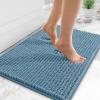 imageOLANLY Thick Bathroom Rugs 30x20 Extra Soft Absorbent Chenille Bath Rugs Rubber Backing Machine Wash Dry Bath Mats for Bathroom Floor Tub and Shower Home Decor Accessories GreyAiry Blue