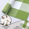 imageOLANLY Buffalo Plaid Rug 2 x 3 24 x 36  Green and White Cotton Checkered Doormat Washable Indoor Outdoor Rug for Layered Front Porch Kitchen Entryway Decor