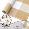 imageOLANLY Buffalo Plaid Rug 2 x 43  Beige and White Cotton Checkered Doormat Washable Indoor Outdoor Rug for Layered Front Porch Kitchen Entryway Decor