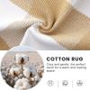 imageOLANLY Buffalo Plaid Rug 24 x 37 275 x 43  Beige and White Cotton Checkered Doormat Washable Indoor Outdoor Rug for Layered Front Porch Kitchen Entryway Decor