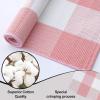 imageOLANLY Buffalo Plaid Rug 24 x 37 275 x 43  Pink and White Cotton Checkered Doormat Washable Indoor Outdoor Rug for Layered Front Porch Kitchen Entryway Decor