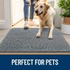 imageOLANLY Dog Door Mat Set 2Piece 30x20 Absorbs Moisture and Dirt Absorbent NonSlip Washable Doormat Quick Dry Chenille Mud Mat for Dogs Entry Indoor Entryway Carpet for Inside Floor GreyGrey