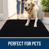 imageOLANLY Dog Door Mat Set 2Piece 30x20 Absorbs Moisture and Dirt Absorbent NonSlip Washable Doormat Quick Dry Chenille Mud Mat for Dogs Entry Indoor Entryway Carpet for Inside Floor GreyBlack