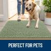 imageOLANLY Dog Door Mat Set 2Piece 30x20 Absorbs Moisture and Dirt Absorbent NonSlip Washable Doormat Quick Dry Chenille Mud Mat for Dogs Entry Indoor Entryway Carpet for Inside Floor GreySage Green
