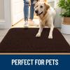 imageOLANLY Dog Door Mat Set 2Piece 30x20 Absorbs Moisture and Dirt Absorbent NonSlip Washable Doormat Quick Dry Chenille Mud Mat for Dogs Entry Indoor Entryway Carpet for Inside Floor GreyBrown