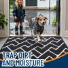 imageOLANLY Front Door Mat NonSlip Rubber Backing Dirt Resistant and Absorbent Washable Easy to Clean LowProfile Indoor Doormat for Back Door Entryway Inside Entrance 32x20 GreyDeep Black