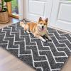 imageOLANLY Front Door Mat NonSlip Rubber Backing Dirt Resistant and Absorbent Washable Easy to Clean LowProfile Indoor Doormat for Back Door Entryway Inside Entrance 32x20 GreyBlack