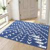 imageOLANLY Front Door Mat NonSlip Rubber Backing Dirt Resistant and Absorbent Washable Easy to Clean LowProfile Indoor Doormat for Back Door Entryway Inside Entrance 32x20 GreyNavy