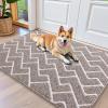 imageOLANLY Front Door Mat NonSlip Rubber Backing Dirt Resistant and Absorbent Washable Easy to Clean LowProfile Indoor Doormat for Back Door Entryway Inside Entrance 32x20 GreyKhaki