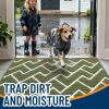 imageOLANLY Front Door Mat NonSlip Rubber Backing Dirt Resistant and Absorbent Washable Easy to Clean LowProfile Indoor Doormat for Back Door Entryway Inside Entrance 32x20 GreyGreen