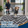 imageOLANLY Front Door Mat NonSlip Rubber Backing Dirt Resistant and Absorbent Washable Easy to Clean LowProfile Indoor Doormat for Back Door Entryway Inside Entrance 32x20 GreyBlack