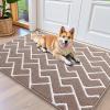 imageOLANLY Front Door Mat NonSlip Rubber Backing Dirt Resistant and Absorbent Washable Easy to Clean LowProfile Indoor Doormat for Back Door Entryway Inside Entrance 32x20 GreyBrown