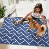 imageOLANLY Front Door Mat NonSlip Rubber Backing Dirt Resistant and Absorbent Washable Easy to Clean LowProfile Indoor Doormat for Back Door Entryway Inside Entrance 32x20 GreyNavy