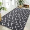 imageOLANLY Front Door Mat NonSlip Rubber Backing Dirt Resistant and Absorbent Washable Easy to Clean LowProfile Indoor Doormat for Back Door Entryway Inside Entrance 32x20 GreyBlack