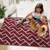 imageOLANLY Front Door Mat NonSlip Rubber Backing Dirt Resistant and Absorbent Washable Easy to Clean LowProfile Indoor Doormat for Back Door Entryway Inside Entrance 32x20 GreyBurgundy