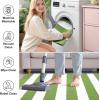 imageOLANLY Green and White Striped Rug 2 x 3 24 x 36  Washable Cotton Indoor Outdoor Doormat for Front Door Entryway Kitchen Porch Patio Decor