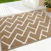 imageOLANLY Front Door Mat NonSlip Rubber Backing Dirt Resistant and Absorbent Washable Easy to Clean LowProfile Indoor Doormat for Back Door Entryway Inside Entrance 32x20 GreyBeige