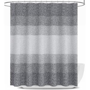 imageOLANLY Waffle Shower Curtain 72x72 Inches Heavyweight Fabric Machine Washable Waterproof Hotel Luxury Spa Simple Modern Grey Shower Curtains for Bathroom Guest Bath Stalls and Tubs