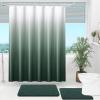 imageOLANLY Luxury Black and Grey Ombre Shower Curtain Sets with 12 Hooks Waterproof and Washable Decorative Shower Curtains for Bathroom 72x72 InchesBlackish Green Ombre 12 Metal Hooks
