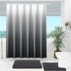 imageOLANLY Luxury Black and Grey Ombre Shower Curtain Sets with 12 Hooks Waterproof and Washable Decorative Shower Curtains for Bathroom 72x72 InchesDark Grey Ombre 12 Metal Hooks