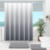 imageOLANLY Luxury Black and Grey Ombre Shower Curtain Sets with 12 Hooks Waterproof and Washable Decorative Shower Curtains for Bathroom 72x72 InchesGrey Ombre 12 Metal Hooks