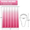 imageOLANLY Luxury Black and Grey Ombre Shower Curtain Sets with 12 Hooks Waterproof and Washable Decorative Shower Curtains for Bathroom 72x72 InchesHot Pink Ombre 12 Metal Hooks
