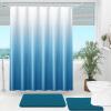 imageOLANLY Luxury Black and Grey Ombre Shower Curtain Sets with 12 Hooks Waterproof and Washable Decorative Shower Curtains for Bathroom 72x72 InchesPeacock Blue Ombre 12 Metal Hooks