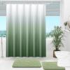 imageOLANLY Luxury Black and Grey Ombre Shower Curtain Sets with 12 Hooks Waterproof and Washable Decorative Shower Curtains for Bathroom 72x72 InchesSage Green Ombre 12 Metal Hooks