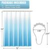 imageOLANLY Luxury Black and Grey Ombre Shower Curtain Sets with 12 Hooks Waterproof and Washable Decorative Shower Curtains for Bathroom 72x72 InchesSky Blue Ombre 12 Metal Hooks