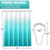 imageOLANLY Luxury Black and Grey Ombre Shower Curtain Sets with 12 Hooks Waterproof and Washable Decorative Shower Curtains for Bathroom 72x72 InchesTeal Ombre 12 Metal Hooks