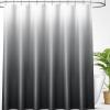 imageOLANLY Luxury Black and Grey Ombre Shower Curtain Sets with 12 Hooks Waterproof and Washable Decorative Shower Curtains for Bathroom 72x72 InchesDark Grey Ombre 12 Metal Hooks