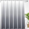 imageOLANLY Luxury Black and Grey Ombre Shower Curtain Sets with 12 Hooks Waterproof and Washable Decorative Shower Curtains for Bathroom 72x72 InchesGrey Ombre 12 Metal Hooks