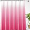 imageOLANLY Luxury Black and Grey Ombre Shower Curtain Sets with 12 Hooks Waterproof and Washable Decorative Shower Curtains for Bathroom 72x72 InchesHot Pink Ombre 12 Metal Hooks