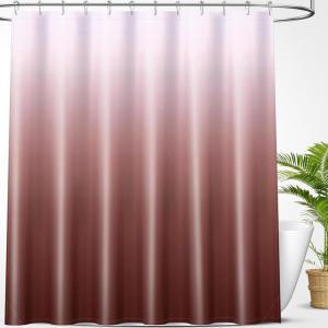 imageOLANLY Luxury Black and Grey Ombre Shower Curtain Sets with 12 Hooks Waterproof and Washable Decorative Shower Curtains for Bathroom 72x72 InchesBrown Ombre 12 Metal Hooks