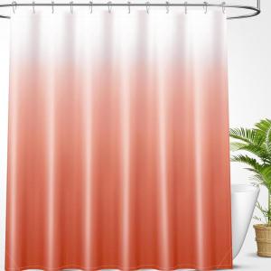 imageOLANLY Luxury Black and Grey Ombre Shower Curtain Sets with 12 Hooks Waterproof and Washable Decorative Shower Curtains for Bathroom 72x72 InchesCoral Ombre 12 Metal Hooks